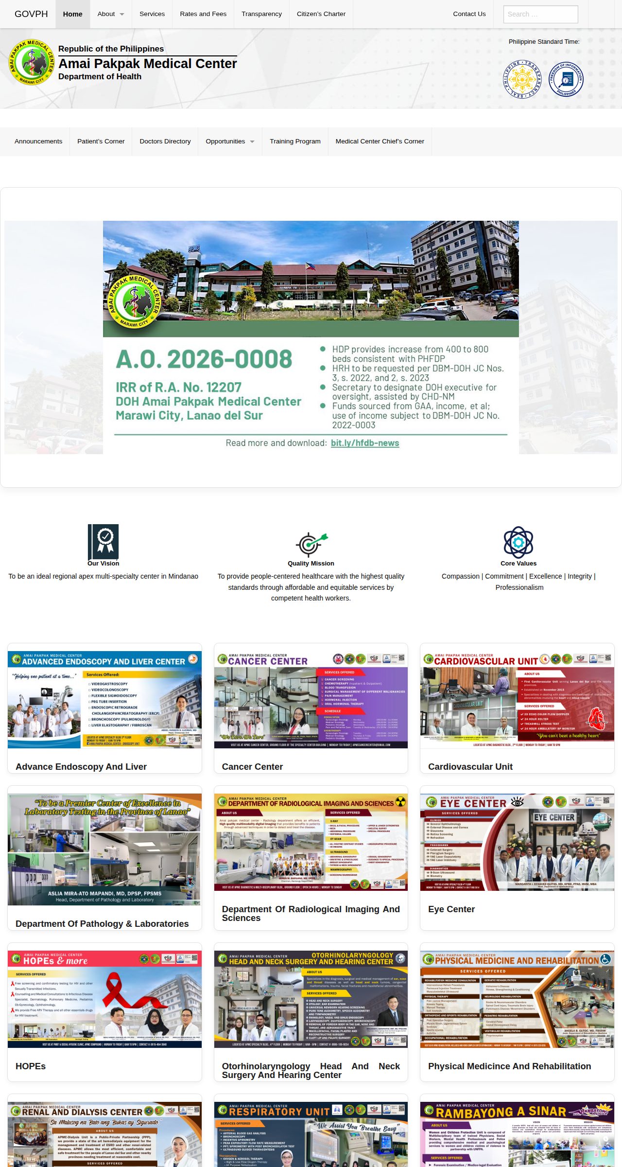 The original homepage with numbered outlines on its accessibility problems