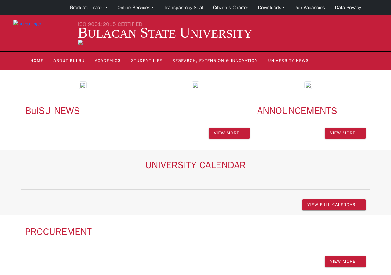 Bulacan State University homepage before