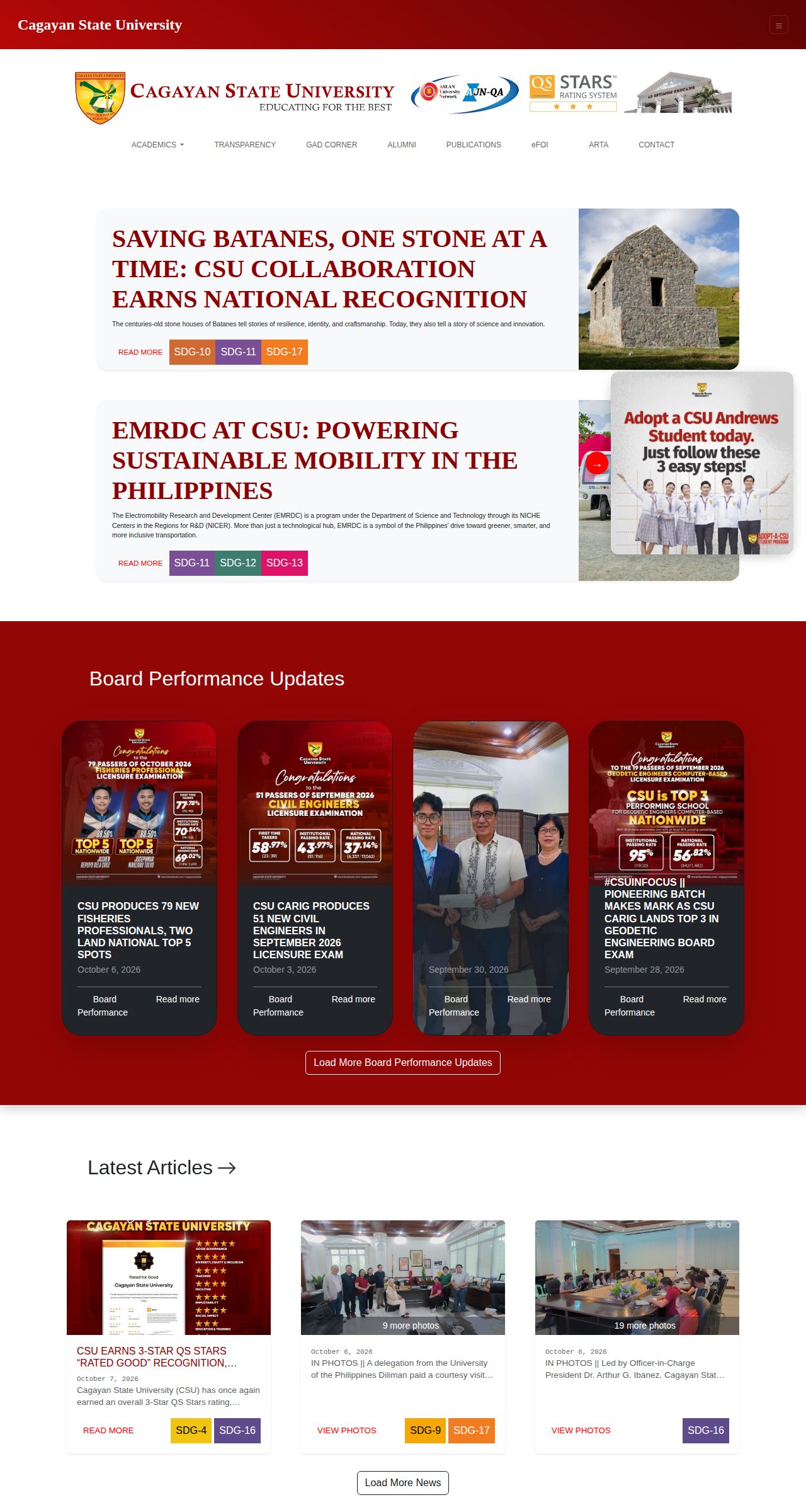 The original homepage with numbered outlines on its accessibility problems