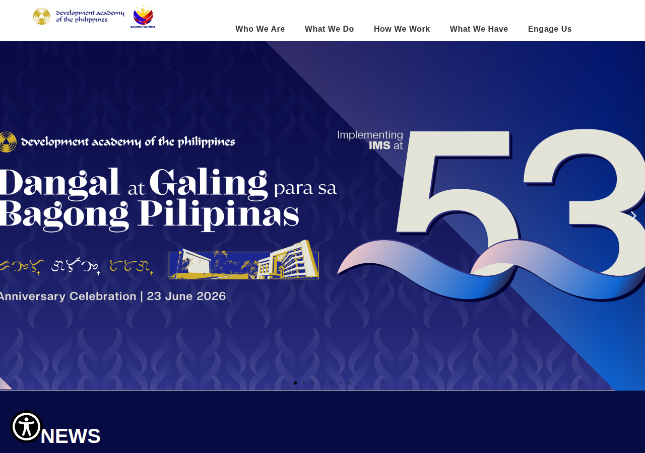 Development Academy of the Philippines homepage before