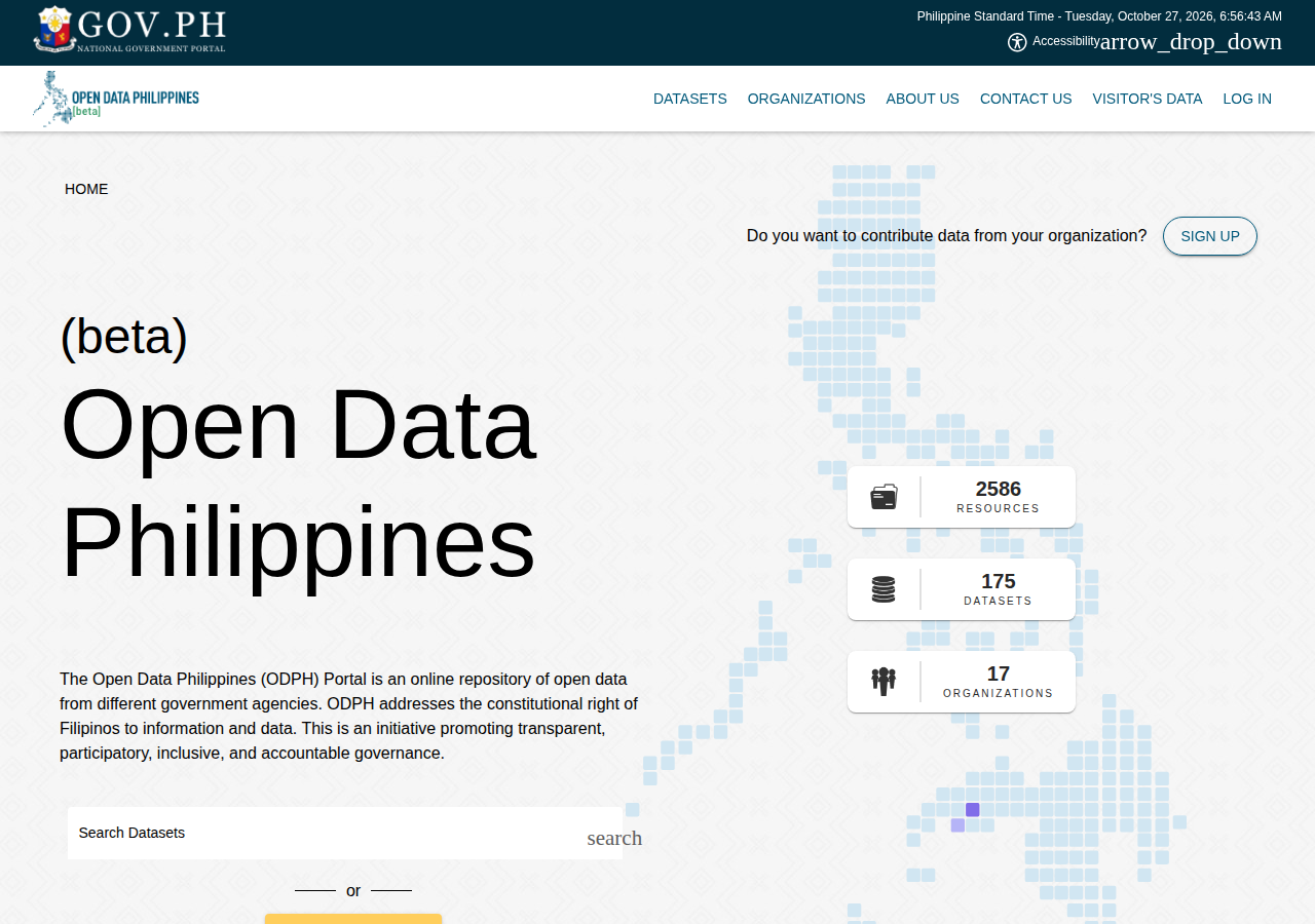 Open Data Philippines homepage before