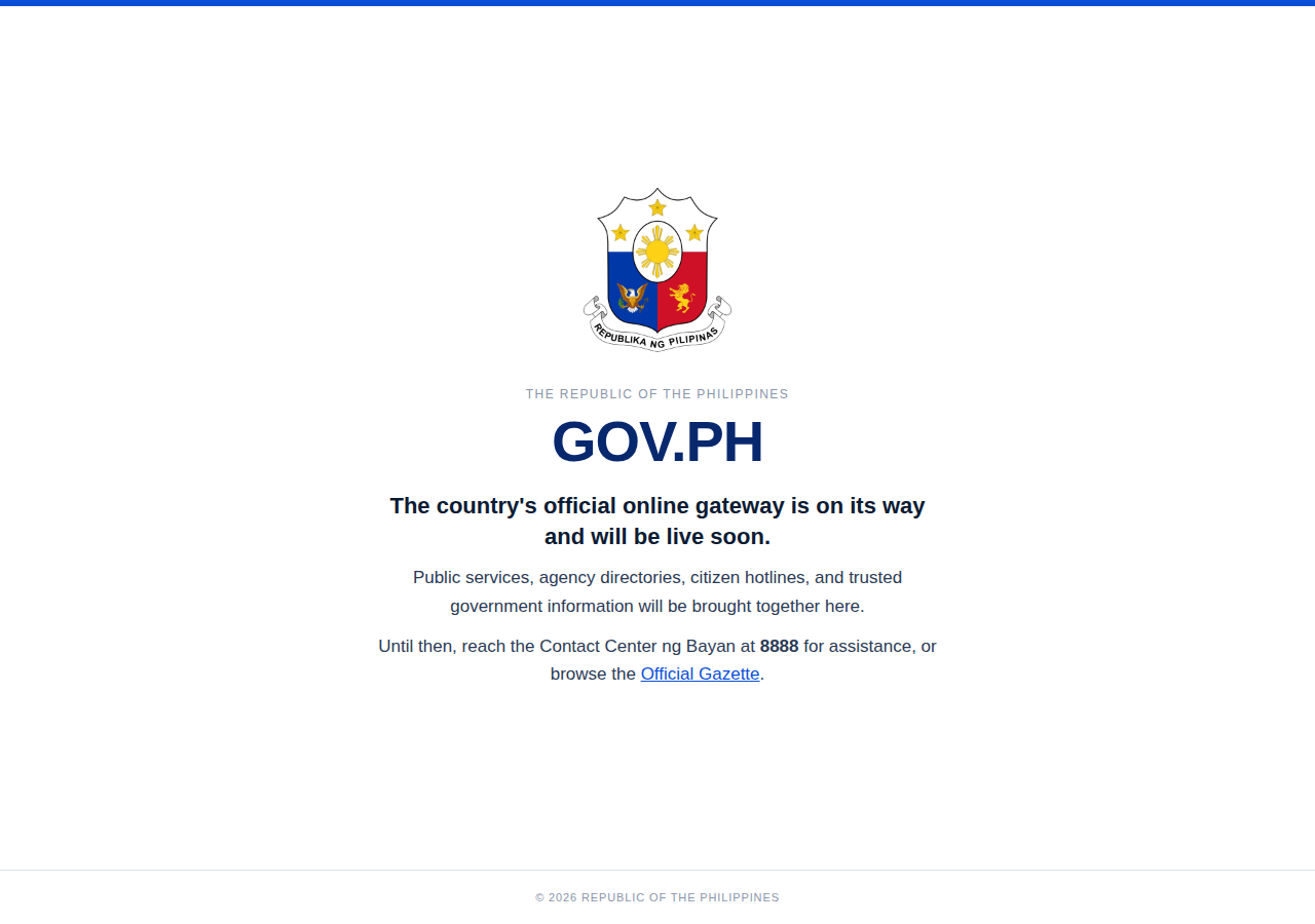 GOV.PH homepage before