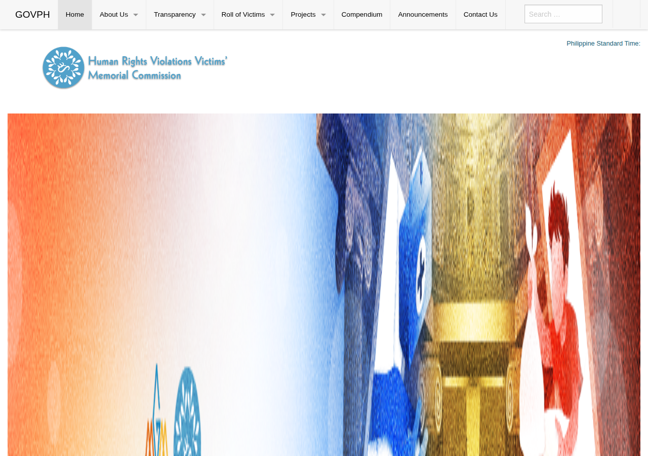 Human Rights Violations Victims' Memorial Commission homepage before