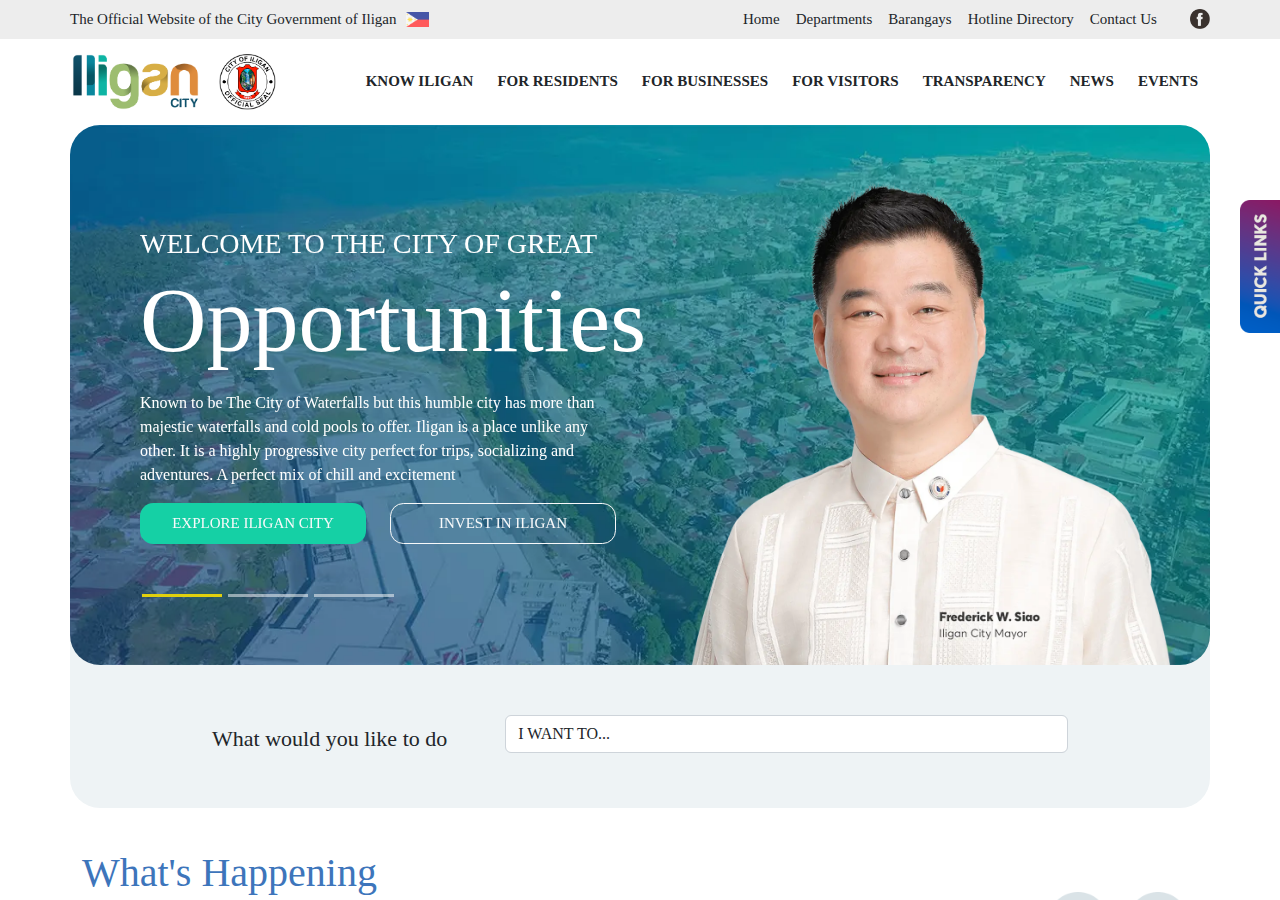 City Government of Iligan homepage before