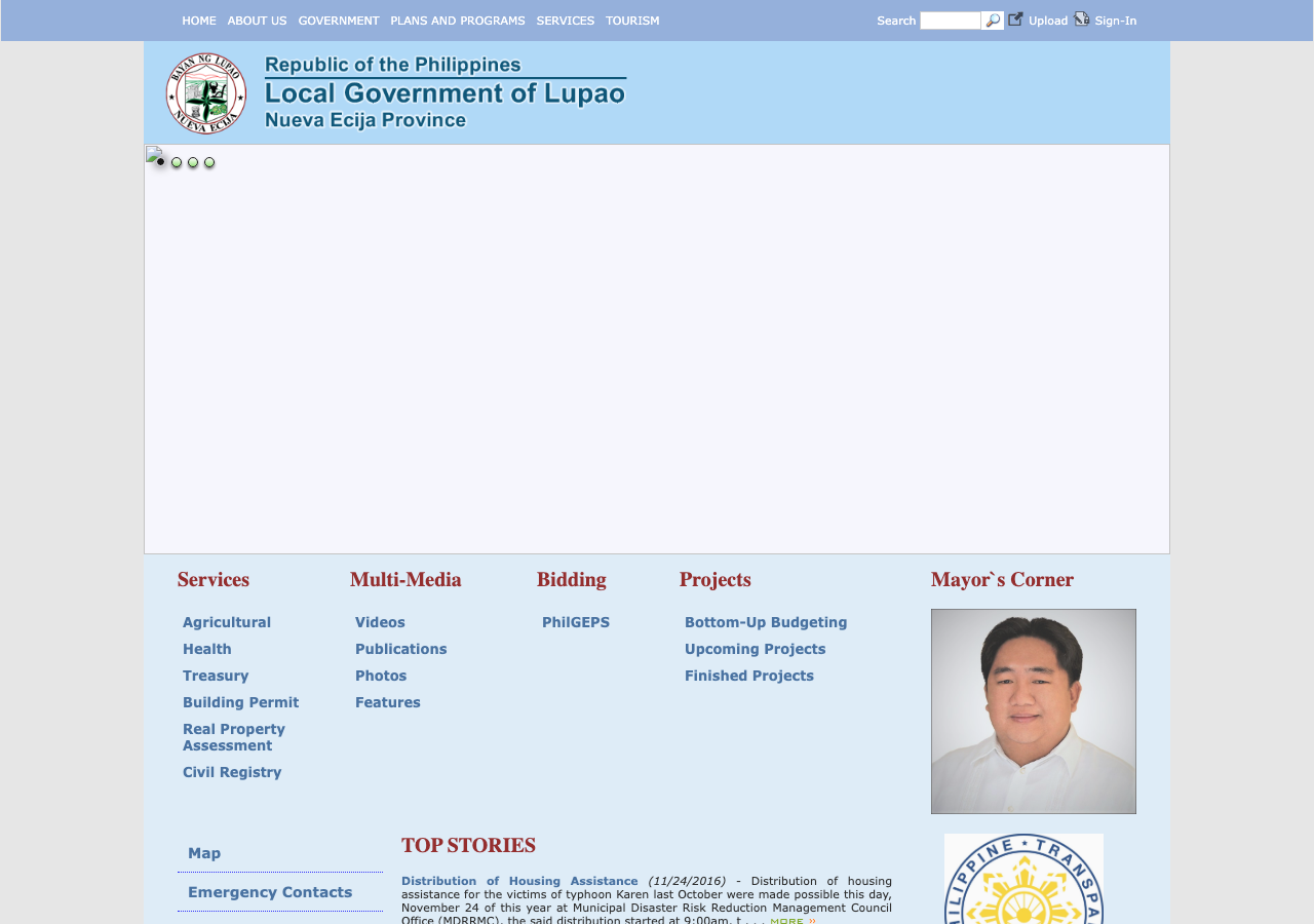 Municipality of Lupao homepage before