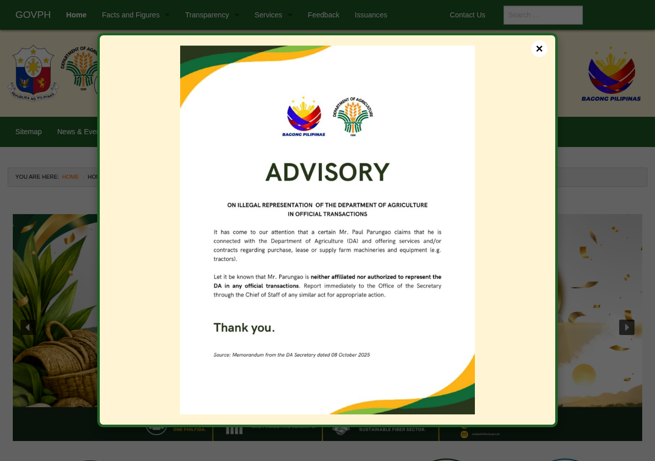 Philippine Fiber Industry Development Authority homepage before