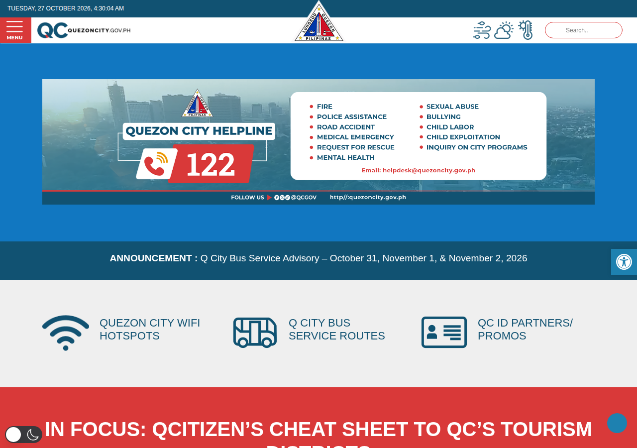 Quezon City Government homepage before