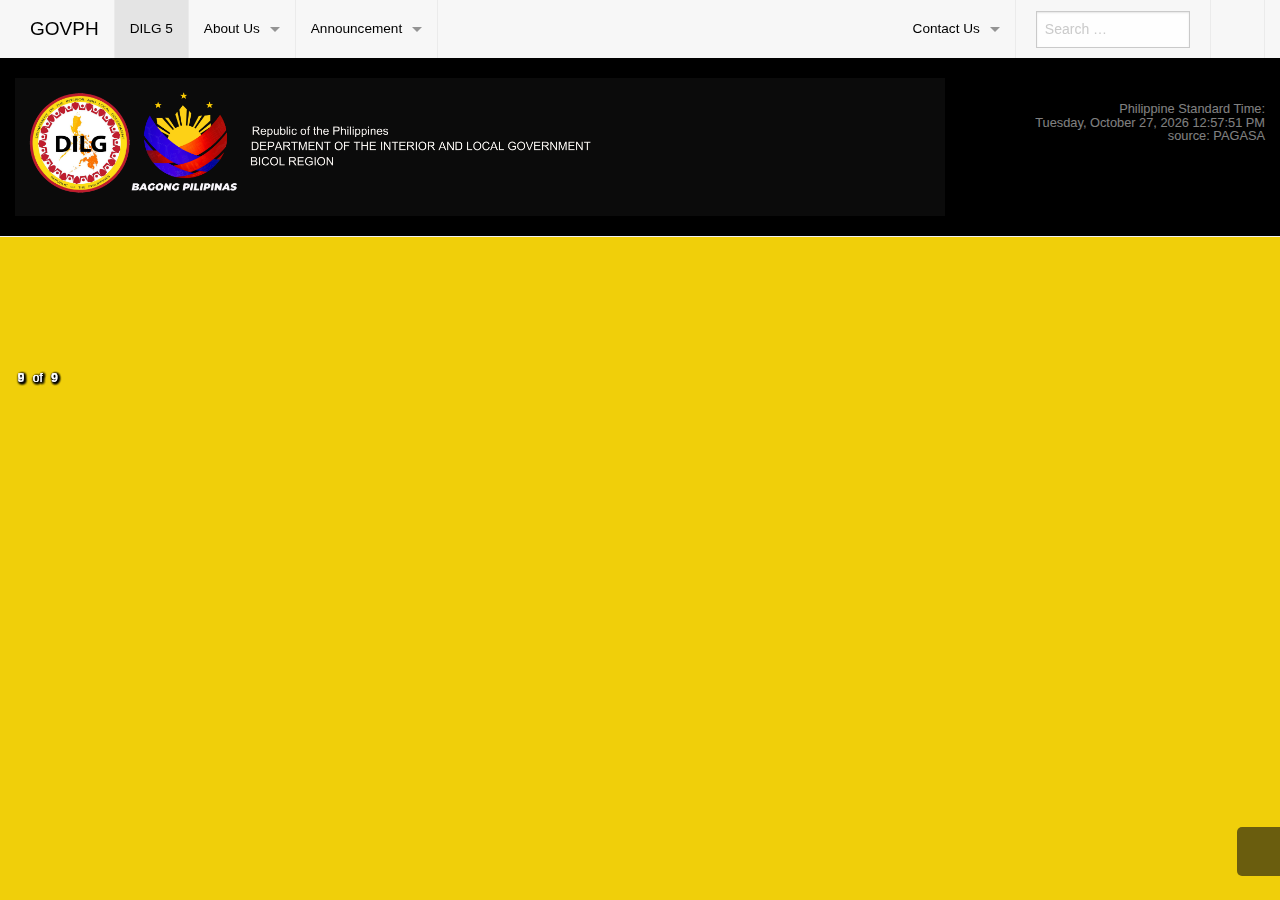 Department of the Interior and Local Government Regional Office No. 5 homepage before