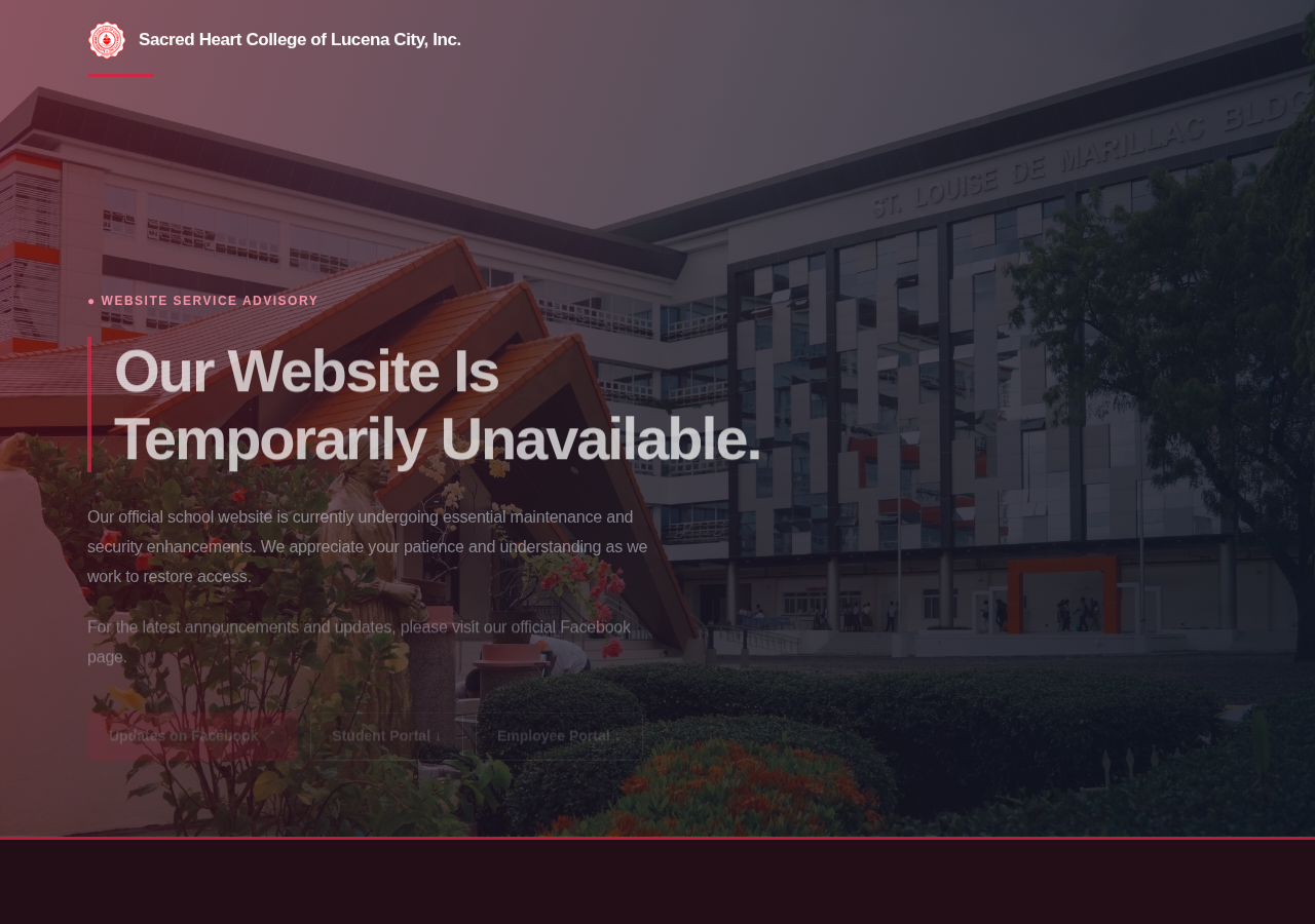 Sacred Heart College of Lucena City, Inc. homepage before