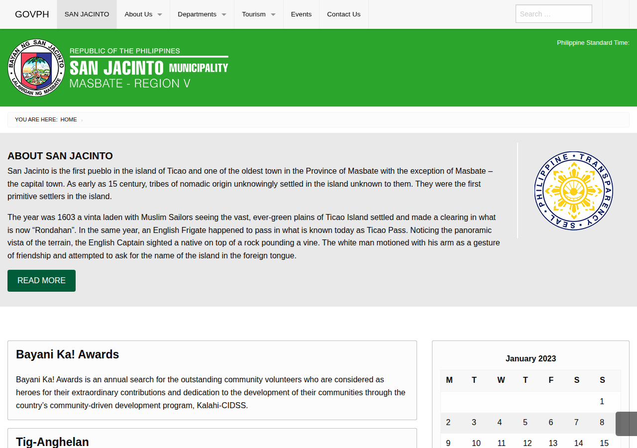 Municipality of San Jacinto homepage before