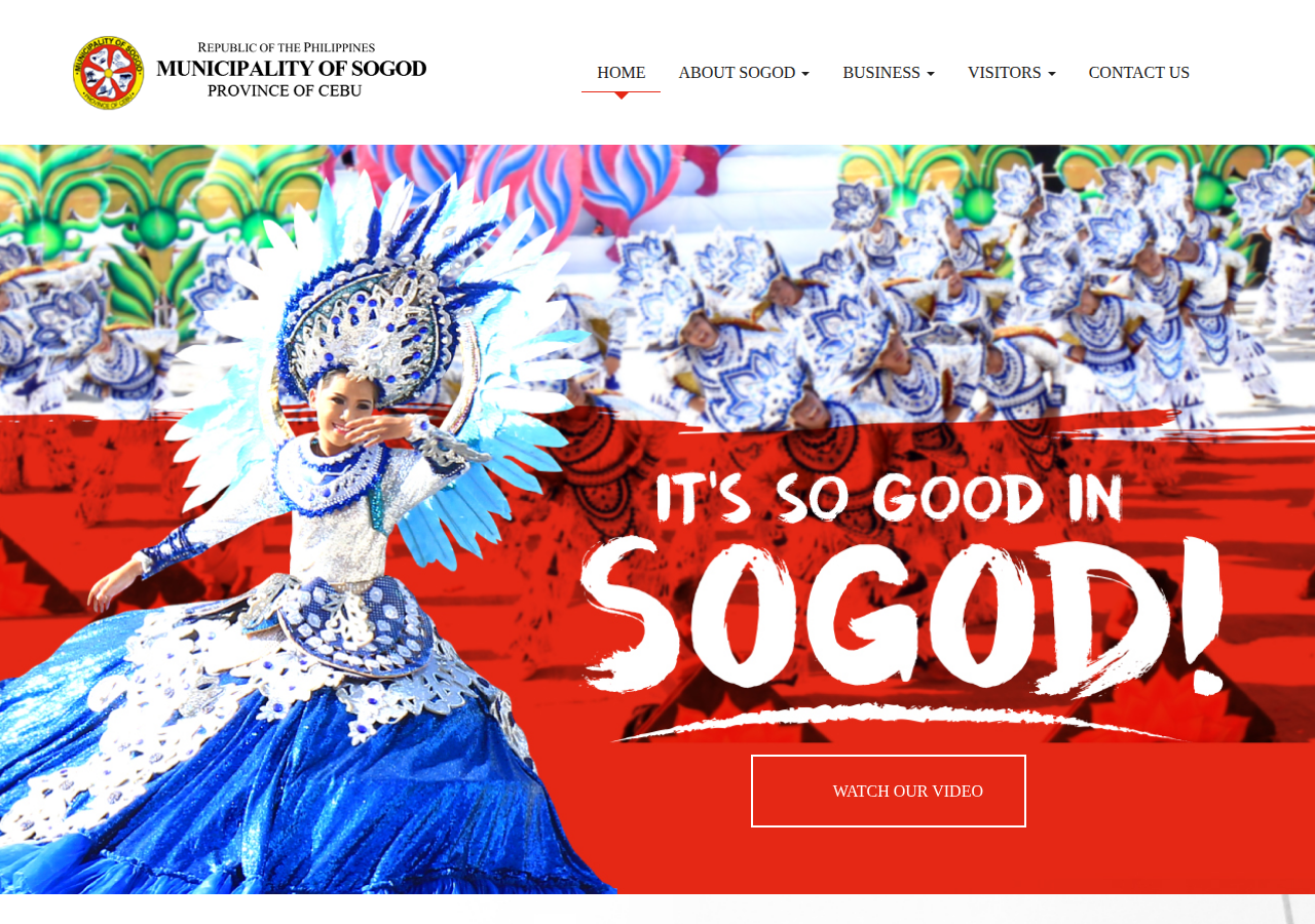 Municipality of Sogod homepage before