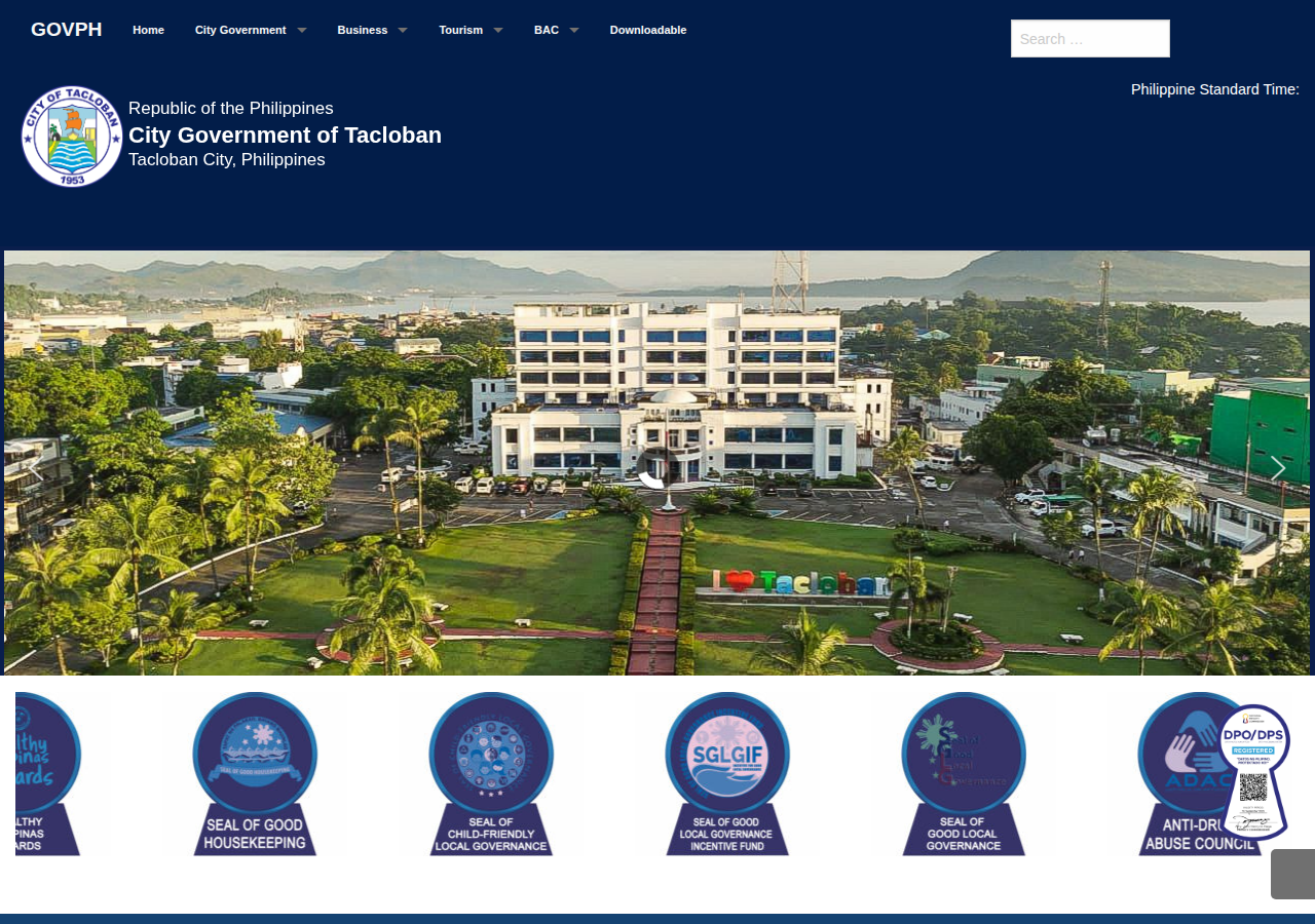 City Government of Tacloban homepage before