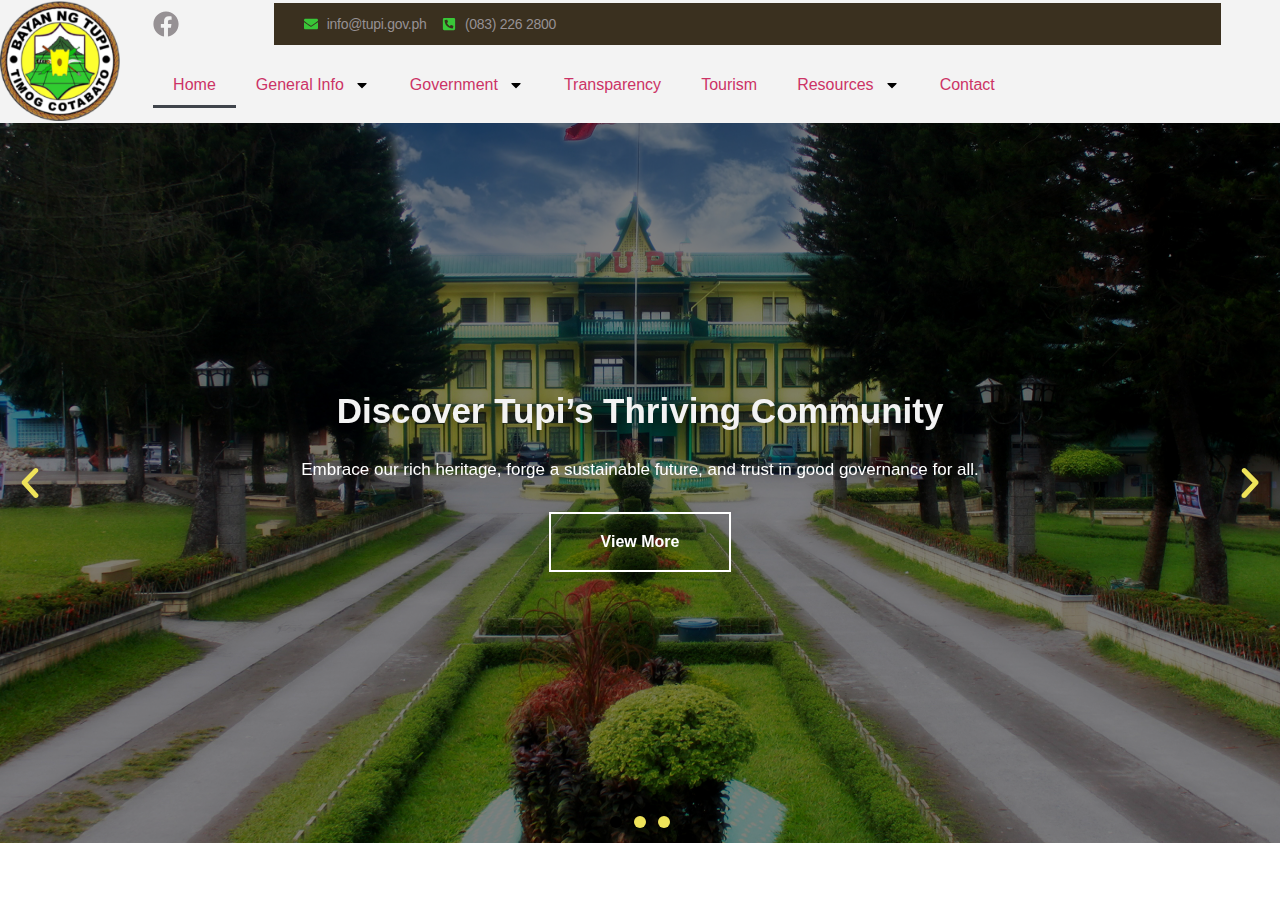 Municipal Government of Tupi homepage before