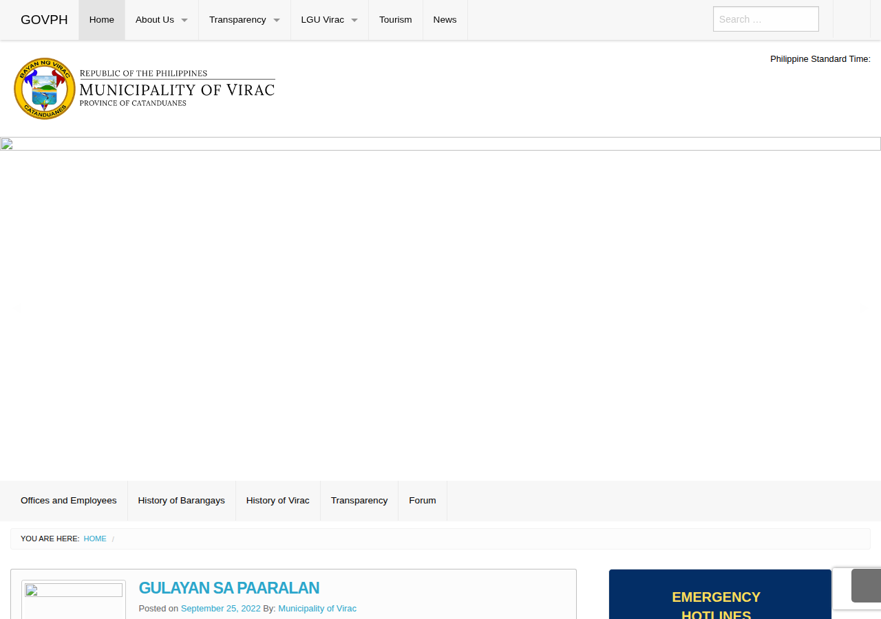 Municipality of Virac homepage before