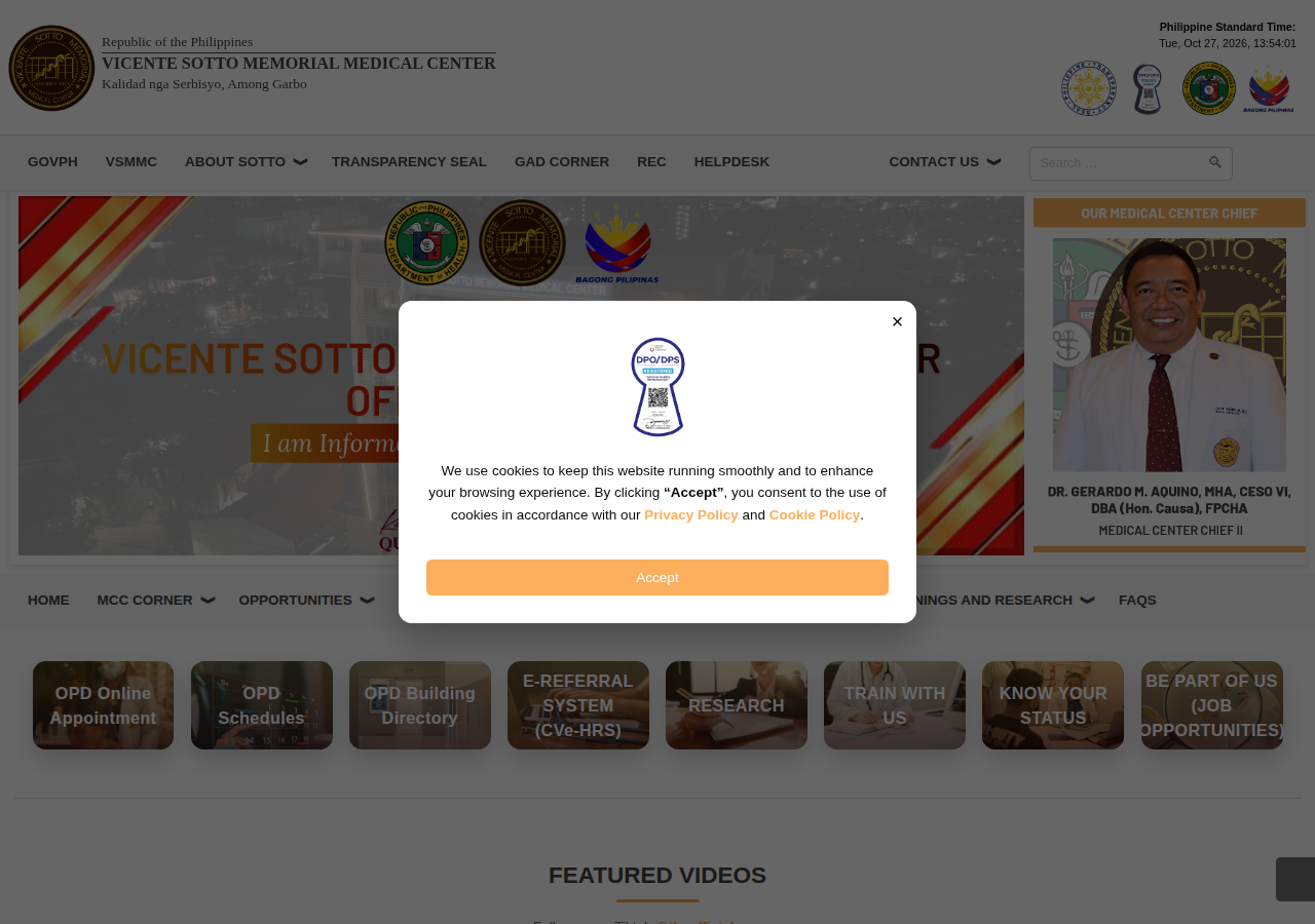 Vicente Sotto Memorial Medical Center homepage before