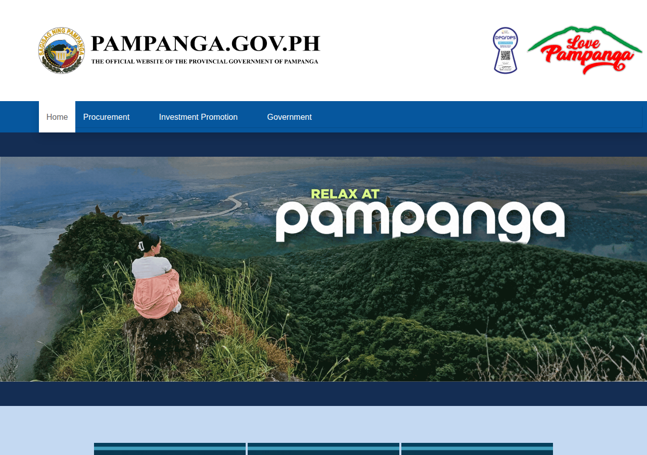 Provincial Government of Pampanga homepage before