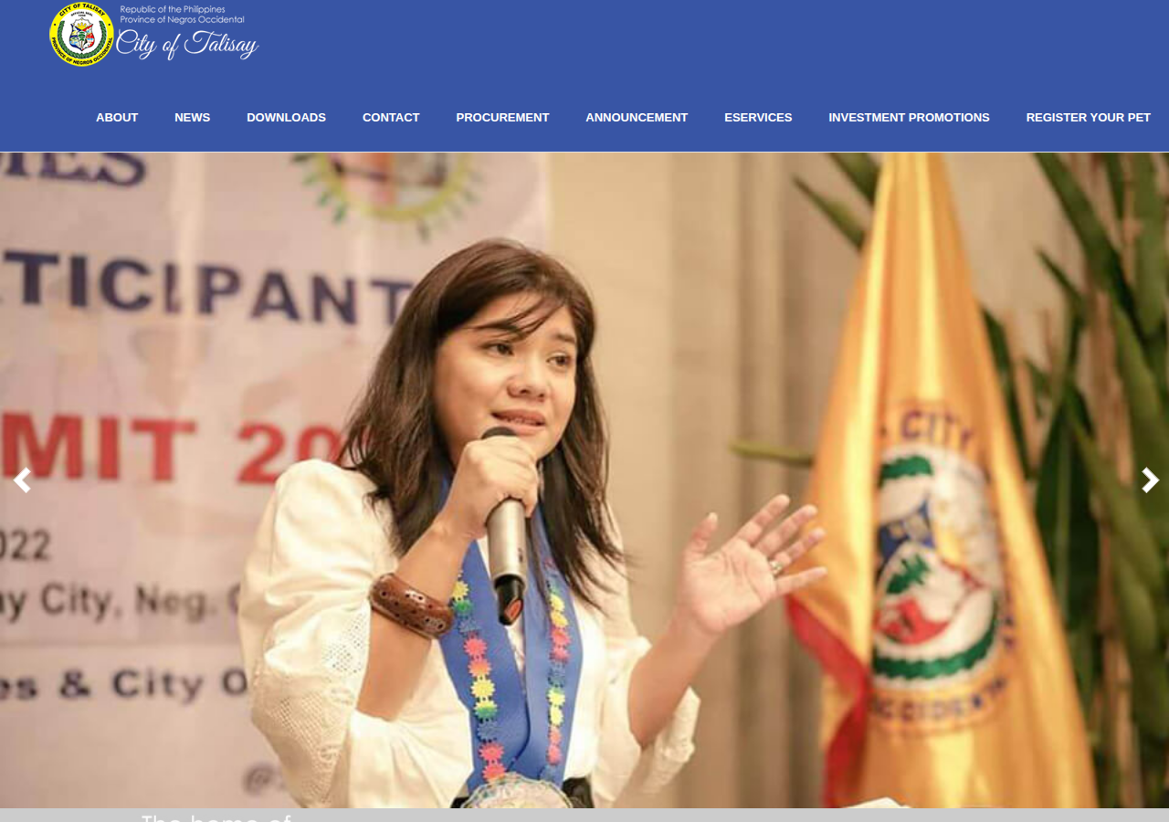City Government of Talisay homepage before